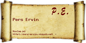 Pers Ervin névjegykártya