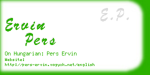 ervin pers business card